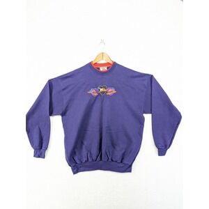 Top Stitch‎ by Morning Sun Vintage XL Grandma Core Sweatshirt Purple Hats Hearts